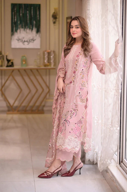 Luxury Summer Lawn 3-Piece Stitched Suit