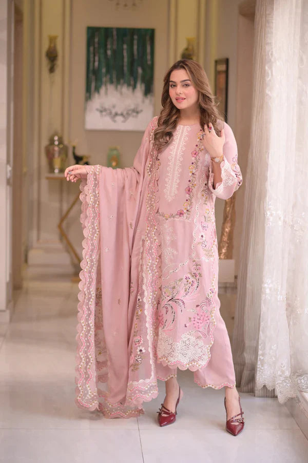 Luxury Summer Lawn 3-Piece Stitched Suit